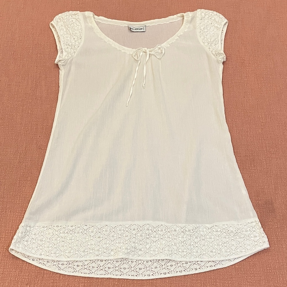 White Lace Trim muslin Chemise / diaphanous mini dress